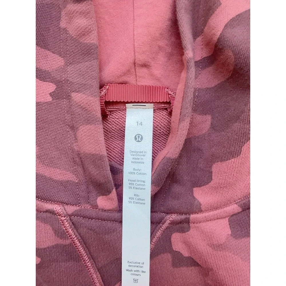 Lululemon All Yours Cropped Hoodie Heritage 365 Camo Brier Rose Multi Size 14